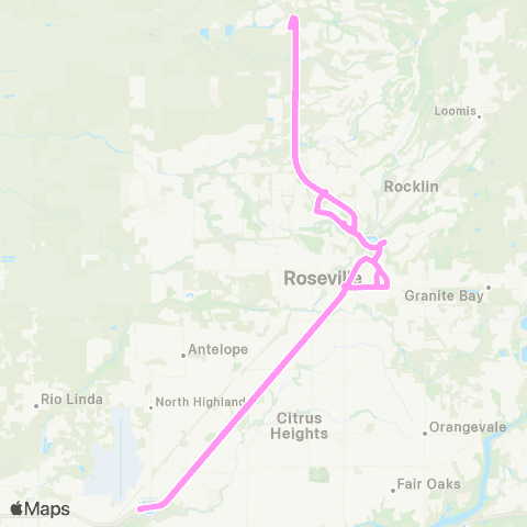 Roseville Transit Rapid Link map