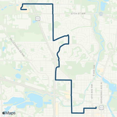 Rochester Public Transit Route 413 map