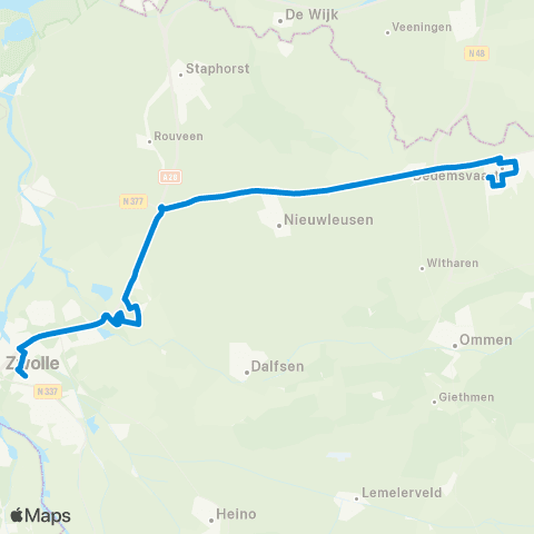 RRReis Dedemsvaart - Zwolle map