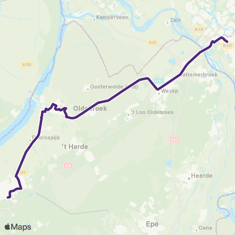 RRReis Zwolle - Nunspeet map