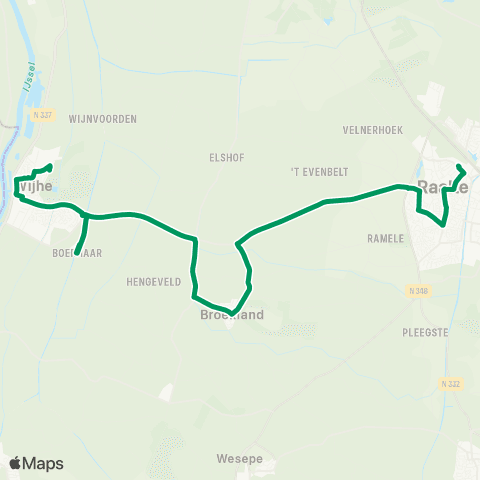 RRReis Wijhe - Raalte map