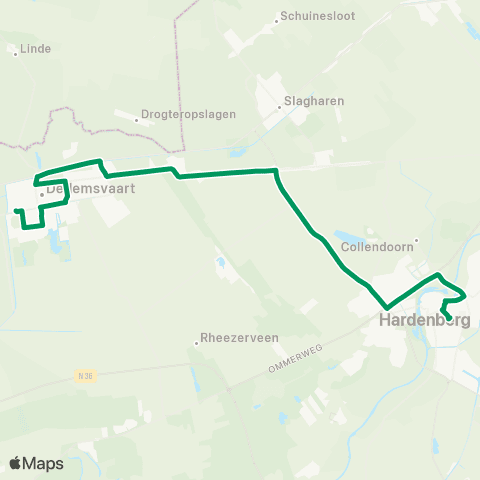 RRReis Dedemsvaart - Hardenberg map