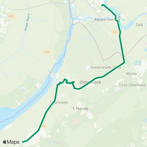 RRReis Nunspeet - Kampen Pieter Zandt map