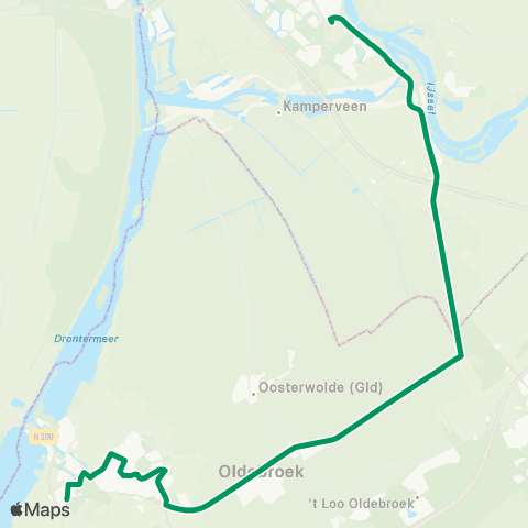 RRReis Elburg - Kampen Pieter Zandt map