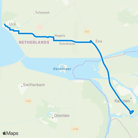RRReis Urk - Kampen Zuid map