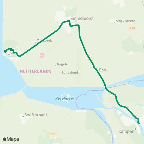 RRReis Urk - Kampen map