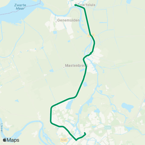 RRReis Zwartsluis - Zwolle Deltion Campus map
