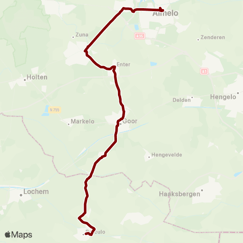 RRReis Borculo - Almelo map