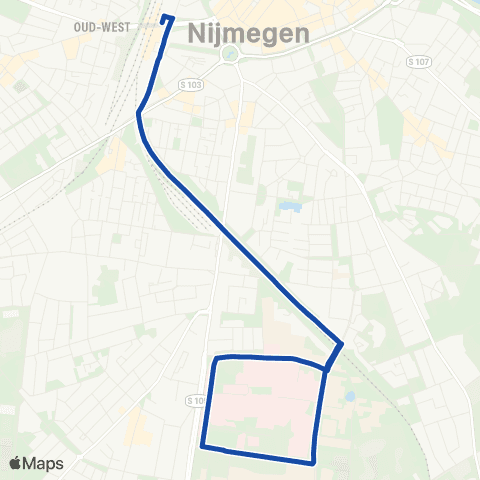 RRReis Nijmegen CS - Heijendaal map