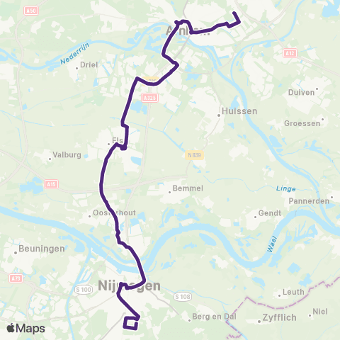 RRReis Elsweide / HAN - Arnhem CS - Nijmegen CS - Heyendaal map
