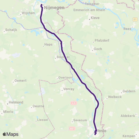 RRReis Nijmegen - Gennep - Venlo map