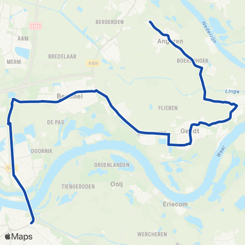 RRReis Angeren - Centrum Oost map