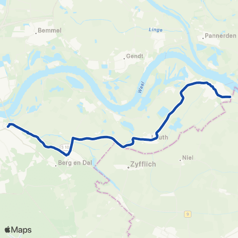RRReis Millingen - Centrum Oost map