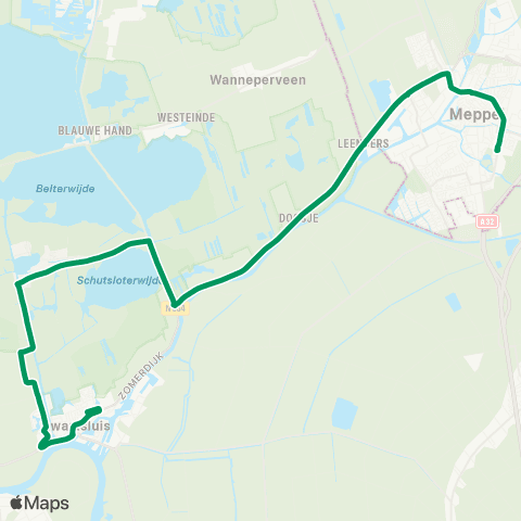 RRReis Zwartsluis - Meppel map