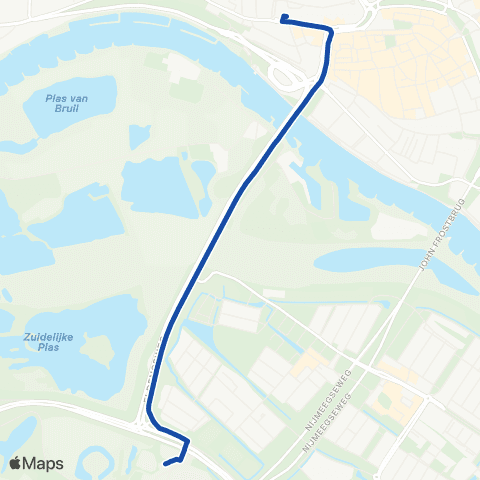 RRReis pendel Arnhem CS - Gelredome map