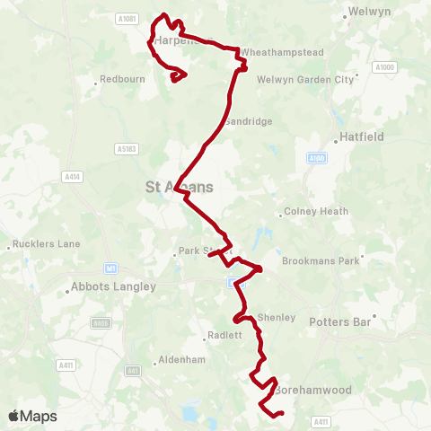 Red Rose Travel The Plough and Harrow Ph - Elstree / Borehamwood Railway Sta map