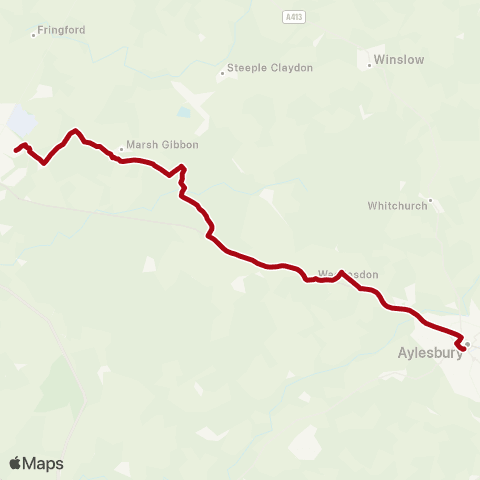 Red Rose Travel Aylesbury Bus Station - Pioneer Square map
