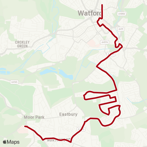 Red Rose Travel Mount Vernon Hospital - High Street map