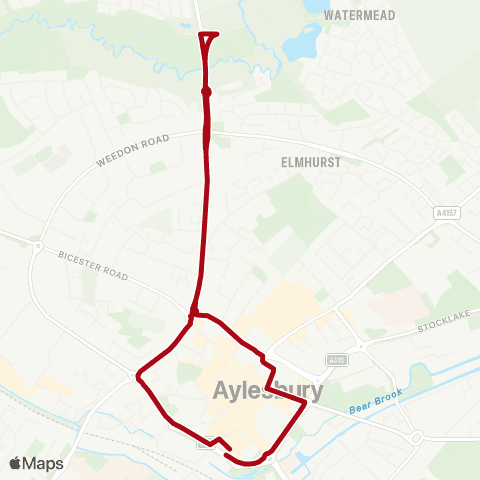 Red Rose Travel Aylesbury Bus Sta - Aylesbury Bus Sta map