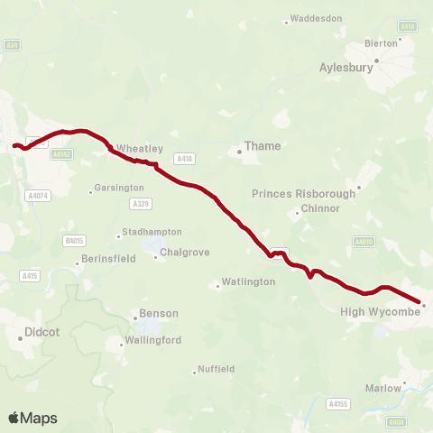 Red Rose Travel Red Kite Road - High Street map