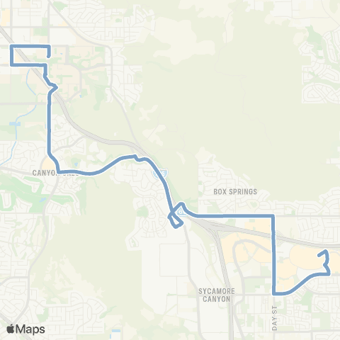 Riverside Transit Agency UCR-Moreno Valley map