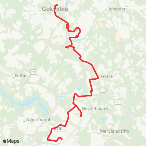 RTA of Central Maryland Laurel / Columbia map
