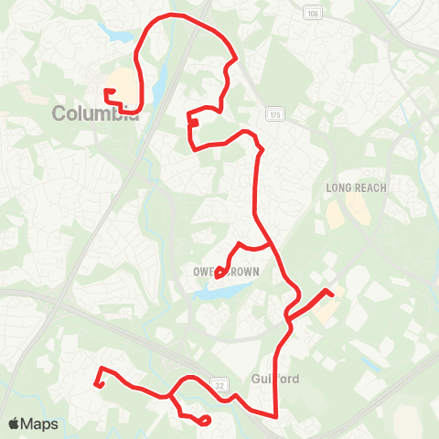RTA of Central Maryland Owen Brown / Kings Contrivance map