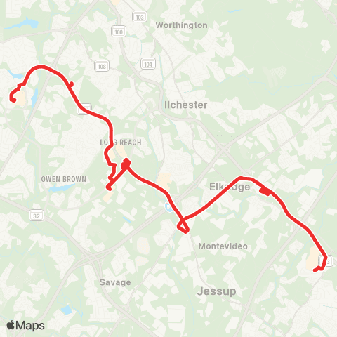 RTA of Central Maryland Columbia / Arundel Mills map