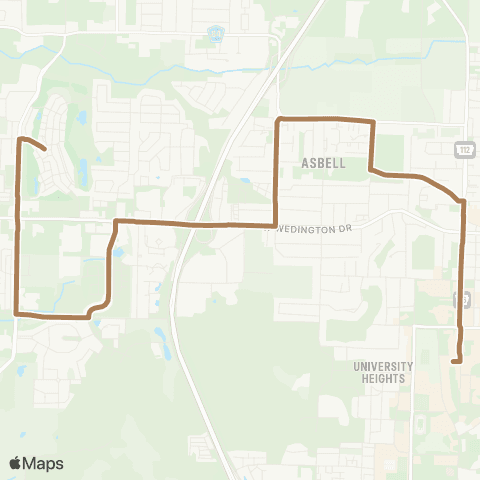 Razorback Transit Route 85 - Game Day map