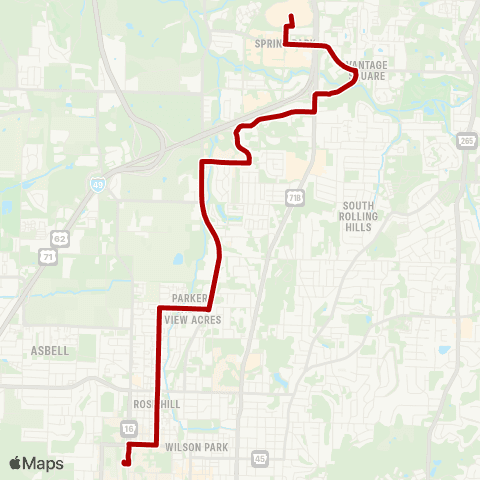 Razorback Transit Route 86 - Game Day map