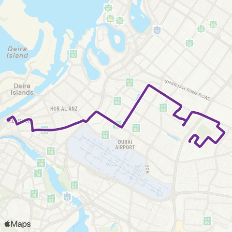 RTA Gold Souq Bus Sta - Al Qusais Bus Sta map