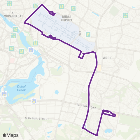 RTA Int'L City Bus Sta - Airport Terminal 2 map