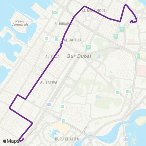 RTA Oud Metha Bus Station - Business Bay MS map