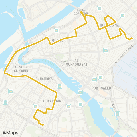 RTA Al Karama Bus Station - Abu Hail MS map