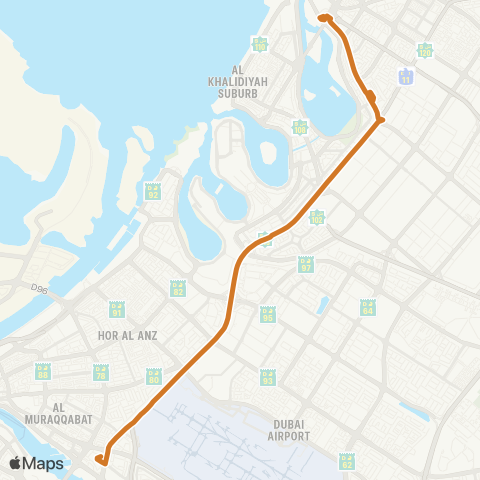 RTA Deira City Ctr Bus Sta - Al Jubail Bus Sta map