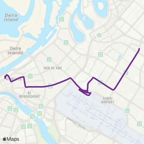 RTA Gold Souq Bus Sta - Al Qusais Ind'L Area 2 map