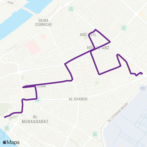 RTA Abu Hail MS - Union Bus Station map