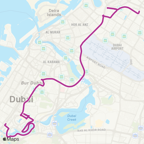 RTA Al Qusais Ind'L Area 2 - Business Bay MS map