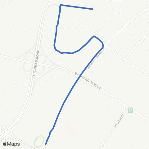 RTA Stadium Bus Station - Al Nahda Terminus map