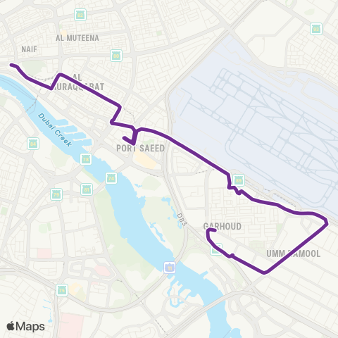RTA Baniyas MS - Al Garhoud map
