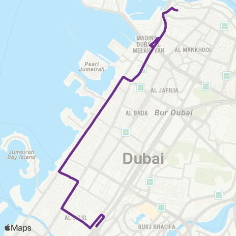 RTA Al Ghubaiba Bus Sta - Business Bay MS map