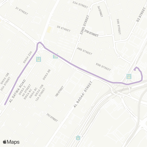 RTA Al Jafiliya Bus Sta - Satwa Bus Sta map