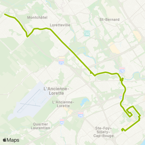 RTC Sainte-Foy Centre - Val-Bélair map