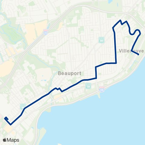 RTC Parc-O-Bus Ste-Anne - Terminus Beauport map