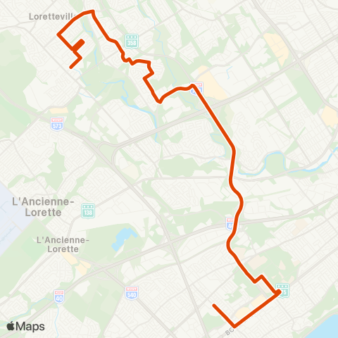 RTC Ste-Foy Ctre via Univ. Laval - Neufchâtel map