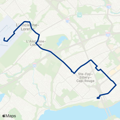 RTC Gare de Train de Ste-Foy - Aéroport Intl Jean-Lesage map