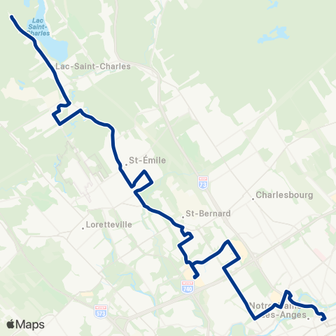 RTC Pl. Jacques-Cartier - Lac-Saint-Charles map