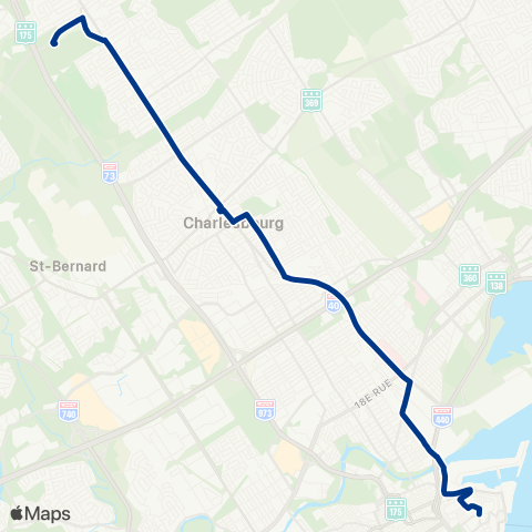 RTC Vieux-Québec - Terminus de la Faune map
