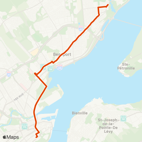 RTC Colline Parlementaire - Terminus Chute-Montmorency map