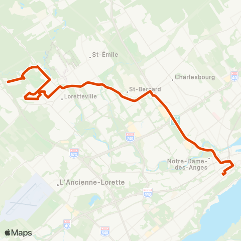 RTC Colline Parlementaire - Loretteville map